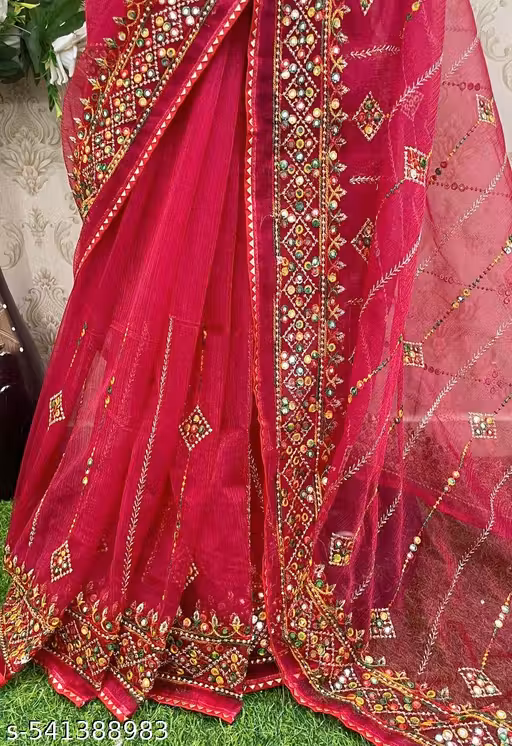 M.Premium D New Net Chandnichok Navratri Red