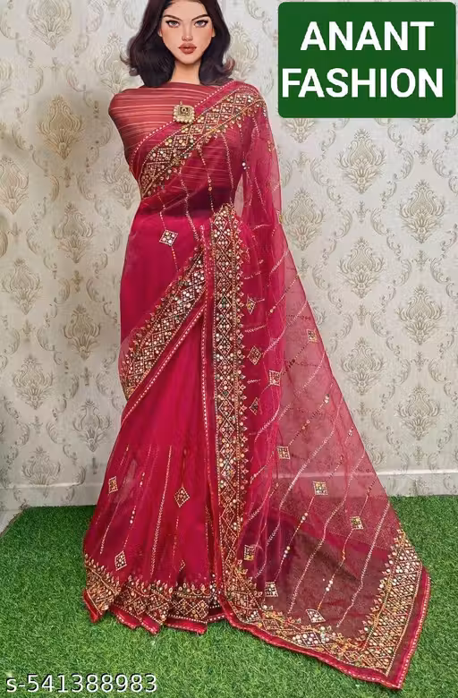 M.Premium D New Net Chandnichok Navratri Red