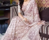 M.Premium Soft Net Embroidery Chikankari C PALLU Bollywood Hit Design New Concept Saree