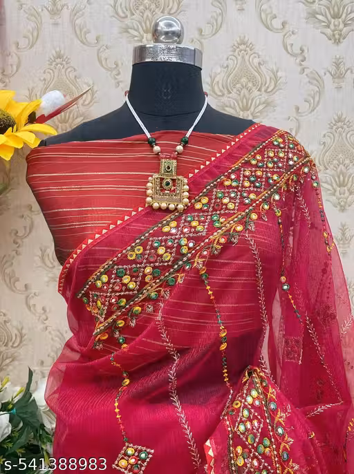 M.Premium D New Net Chandnichok Navratri Red