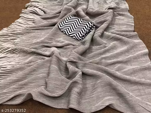 M.Premium CRUSH SAREE FOR GIRLS